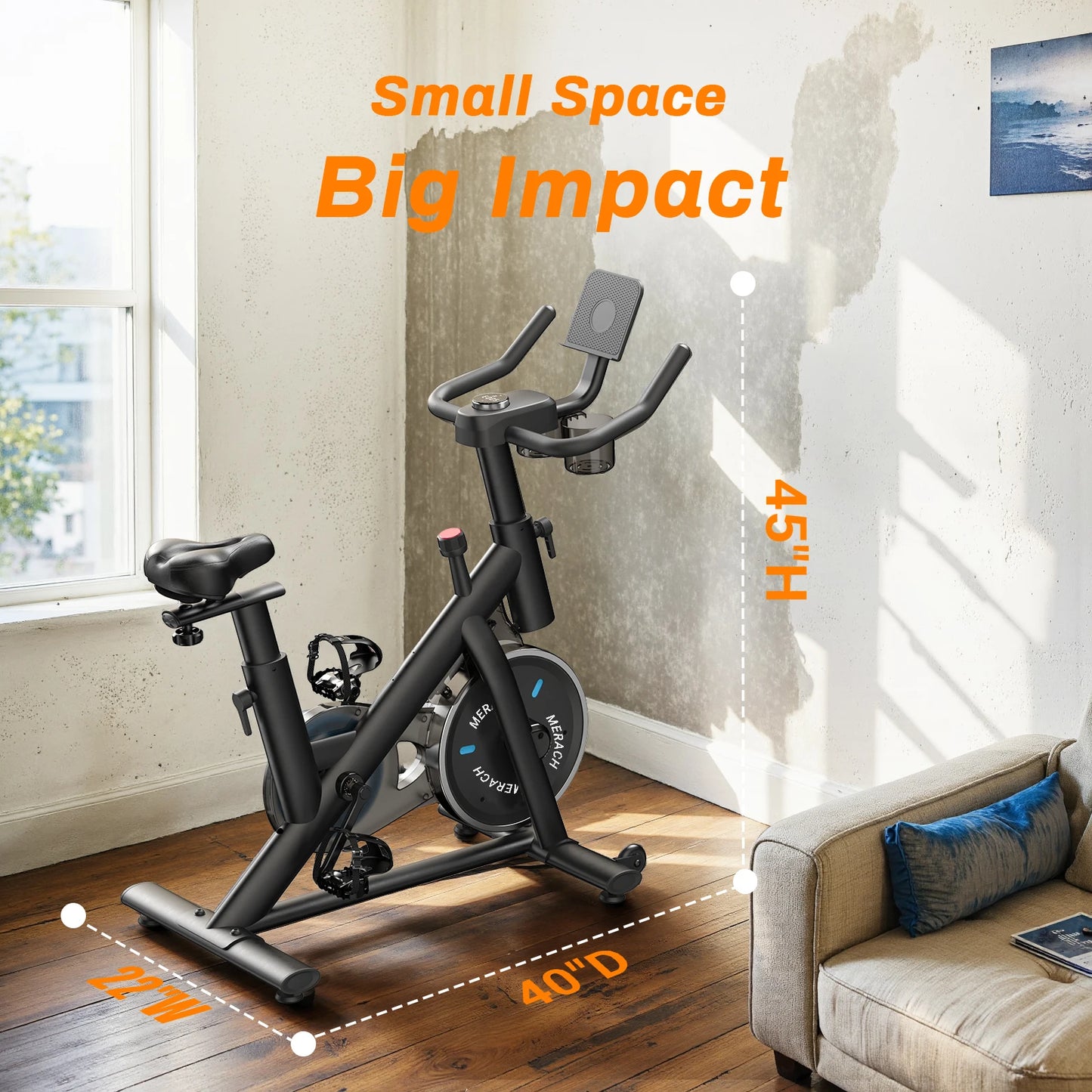 MERACH Exercise Bike Low Noise Indoor Cycling With Tablet Mount