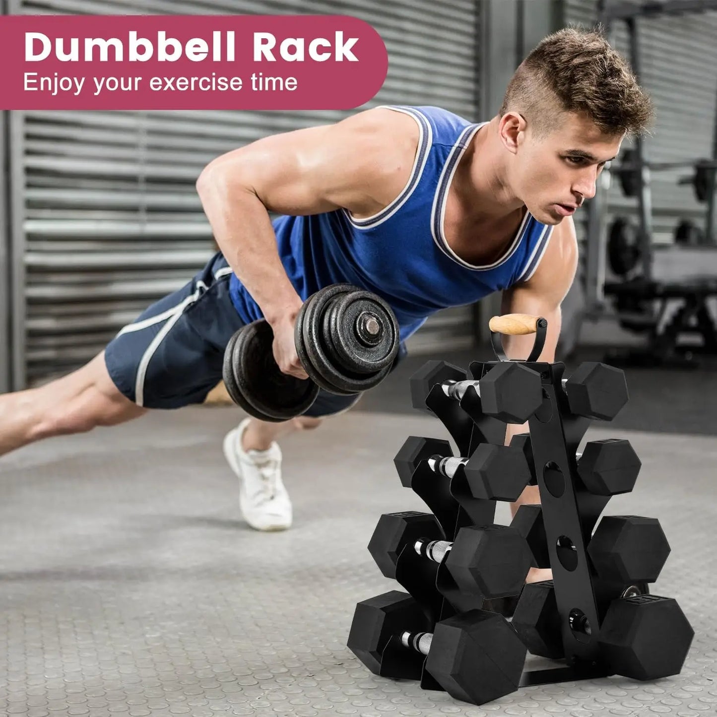 Compact A Frame Dumbbell Rack Stand for Home Gym Storage