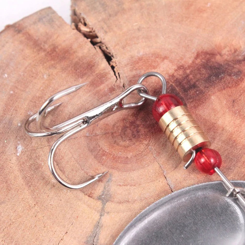 JOCESTYLE 30pcs Metal Spoon Spinner Fishing Lure With Treble Hook