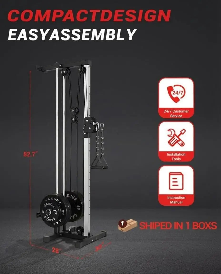 HiMISS Wall Mount Cable Station Dual Pulley For Home Gym