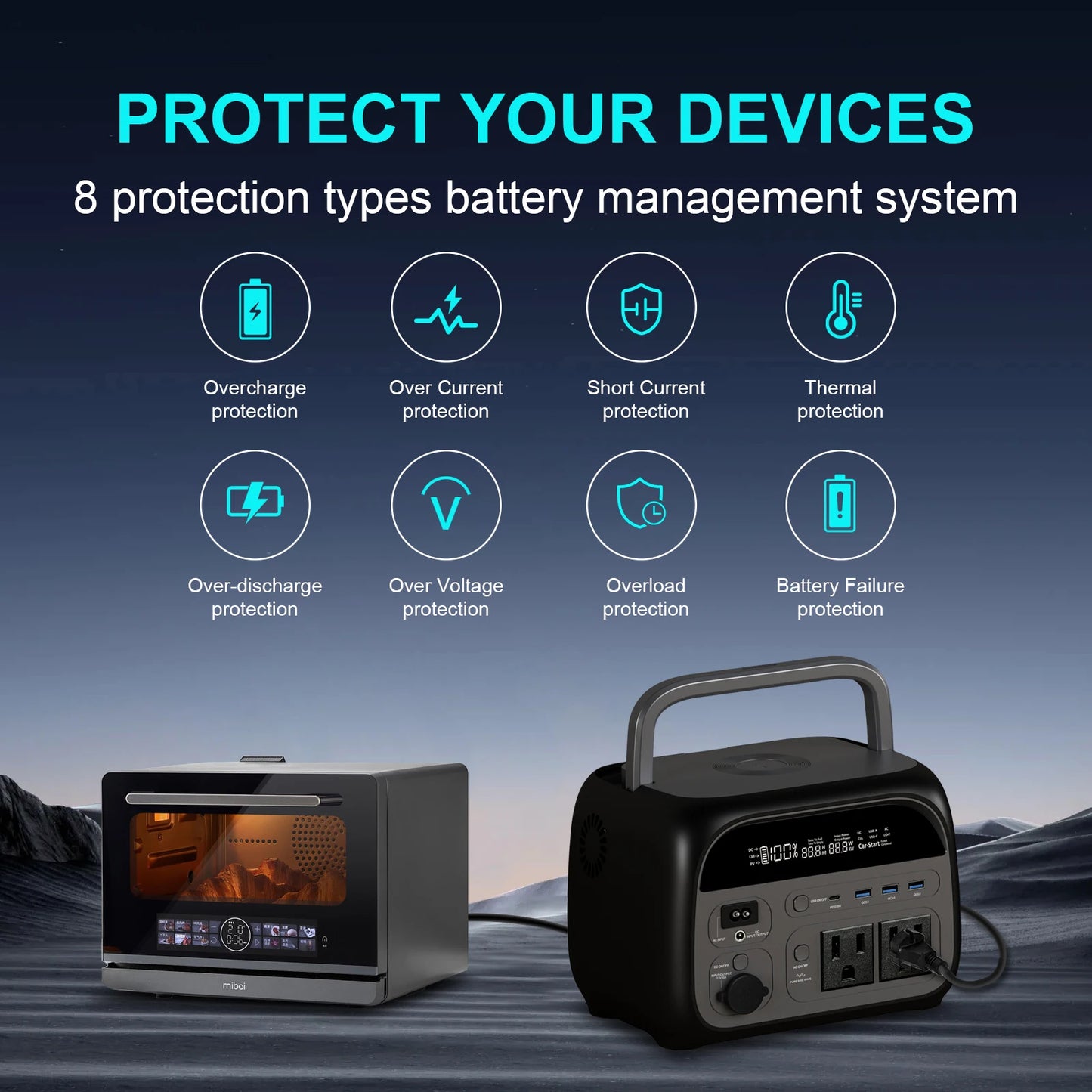 CTOLITY 500W Camping Power Station 345.6Wh LiFePo4 Portable Solar Generator