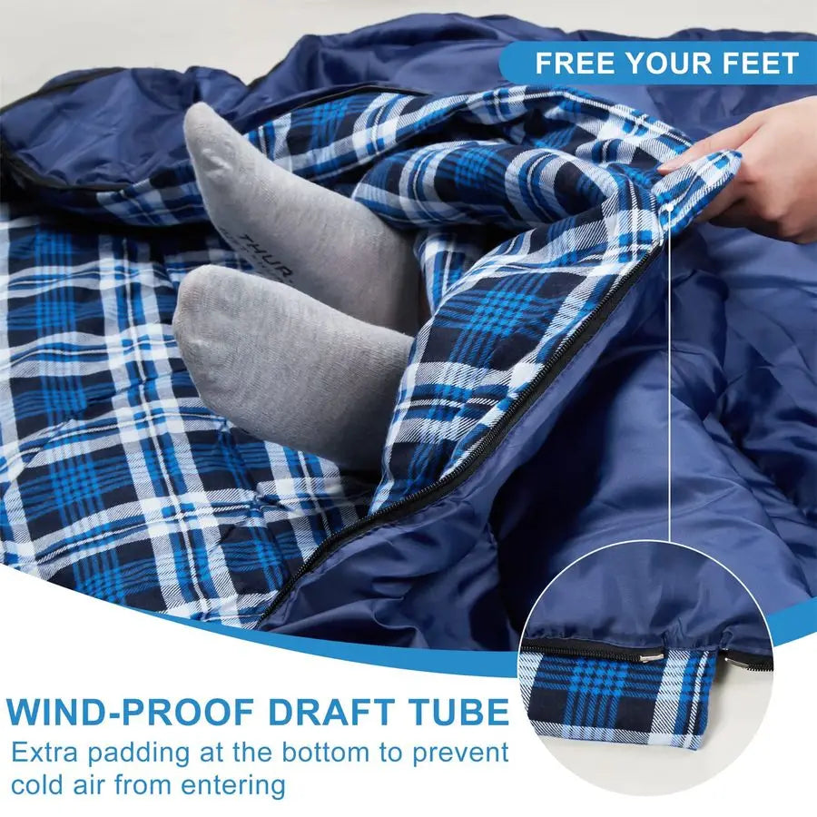 Cotton Flannel Sleeping Bag For Camping