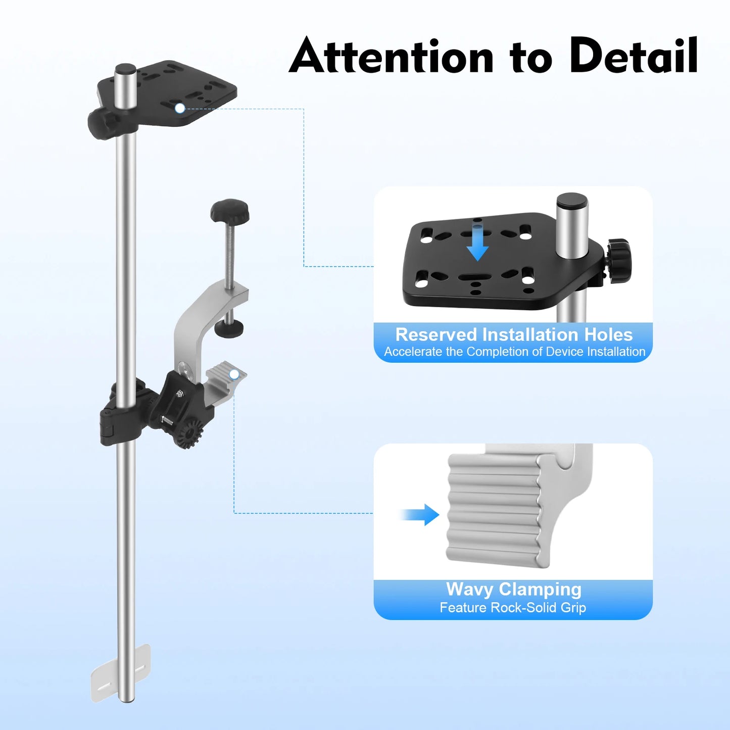 Portable Transducer Mount Universal 360 Degree Rotating Fish Finder