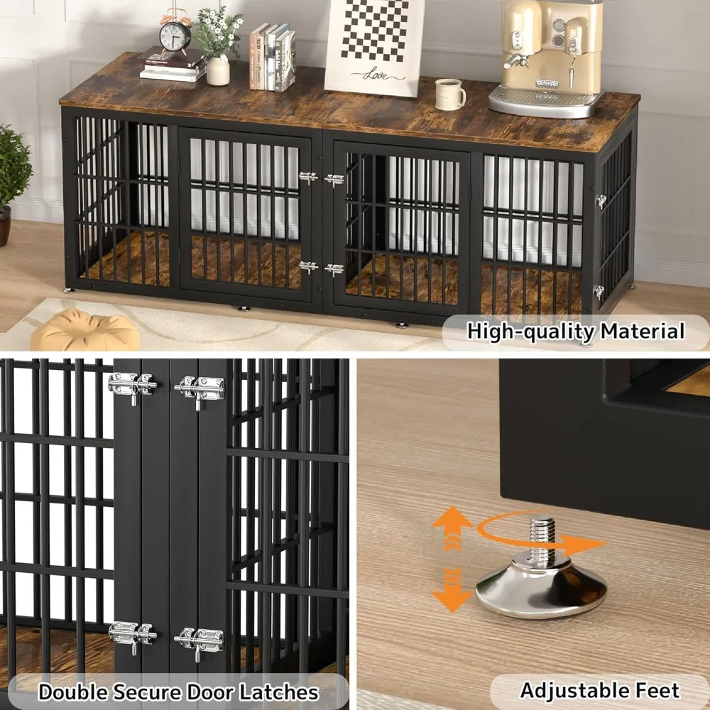 Decorative Wooden Dog Crate Furniture With Divider