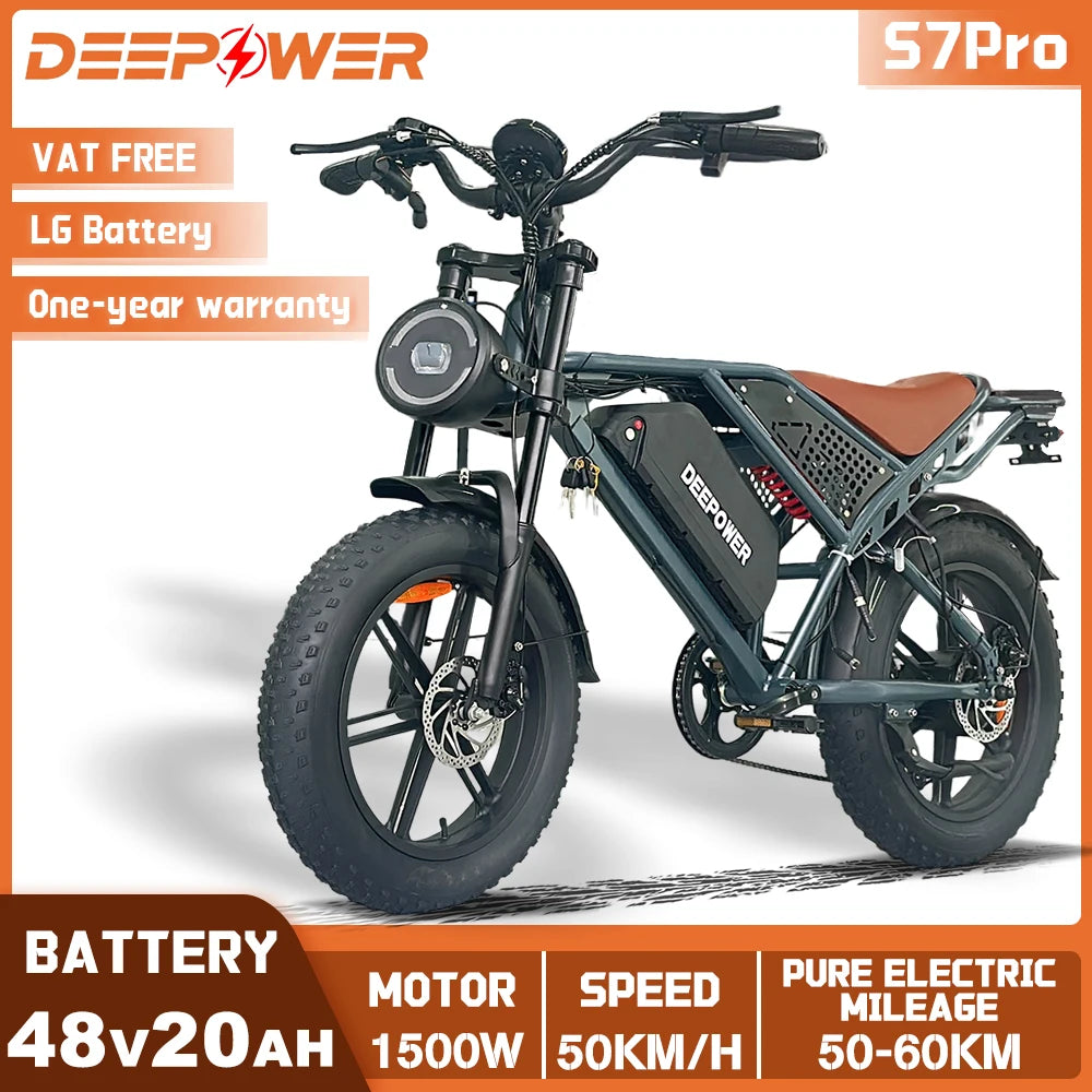 DEEPOWER S7Pro Off-Road Electric Bike 1500W Brushless Motor
