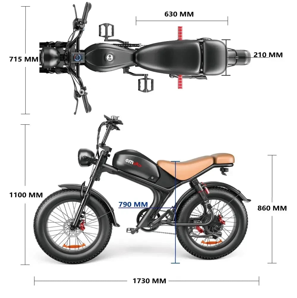 Emoko C93 2000W Dual Motor Fat Tire All Terrain Bike