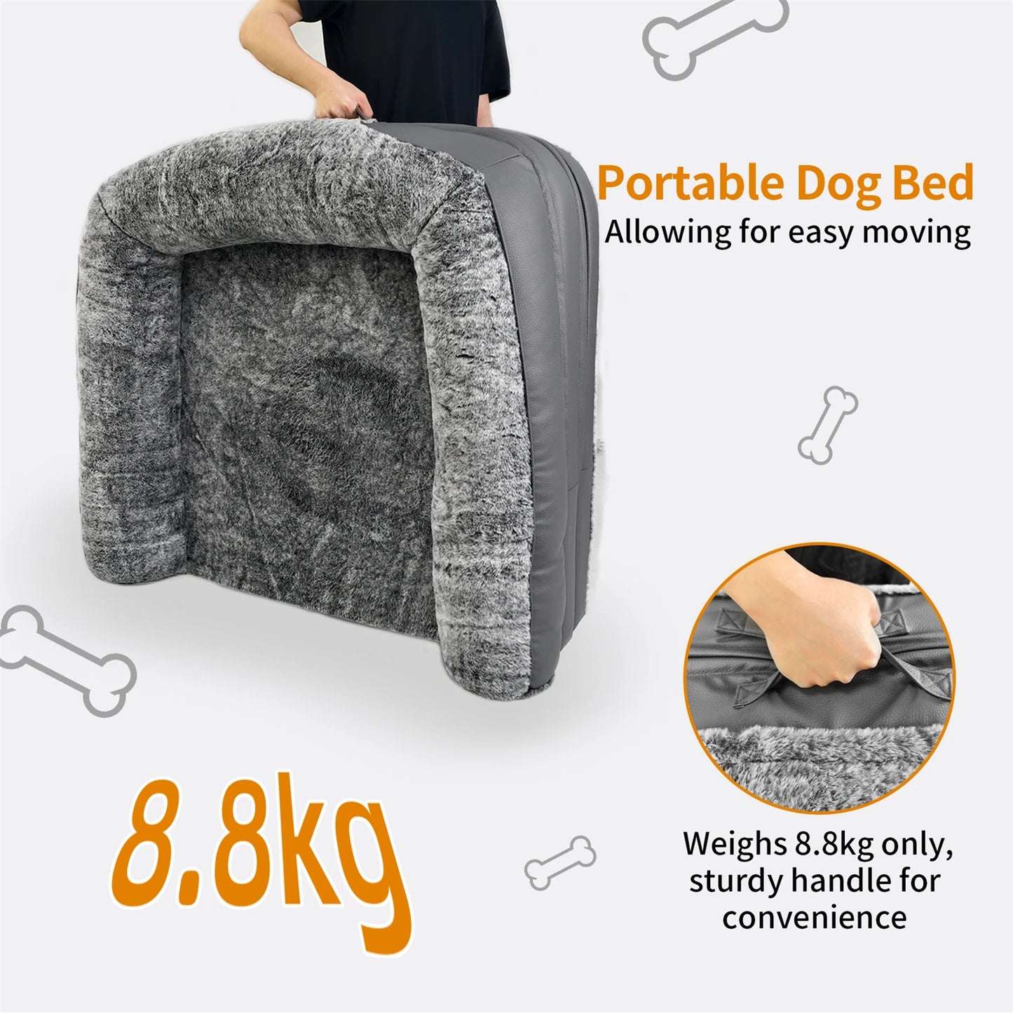 BINGOPAWCN Orthopedic Foldable Dog Bed With Bolster