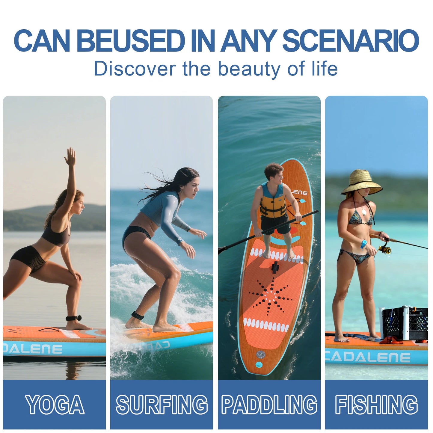 CADALENE Inflatable Stand Up Paddle Board With Premium Accessories