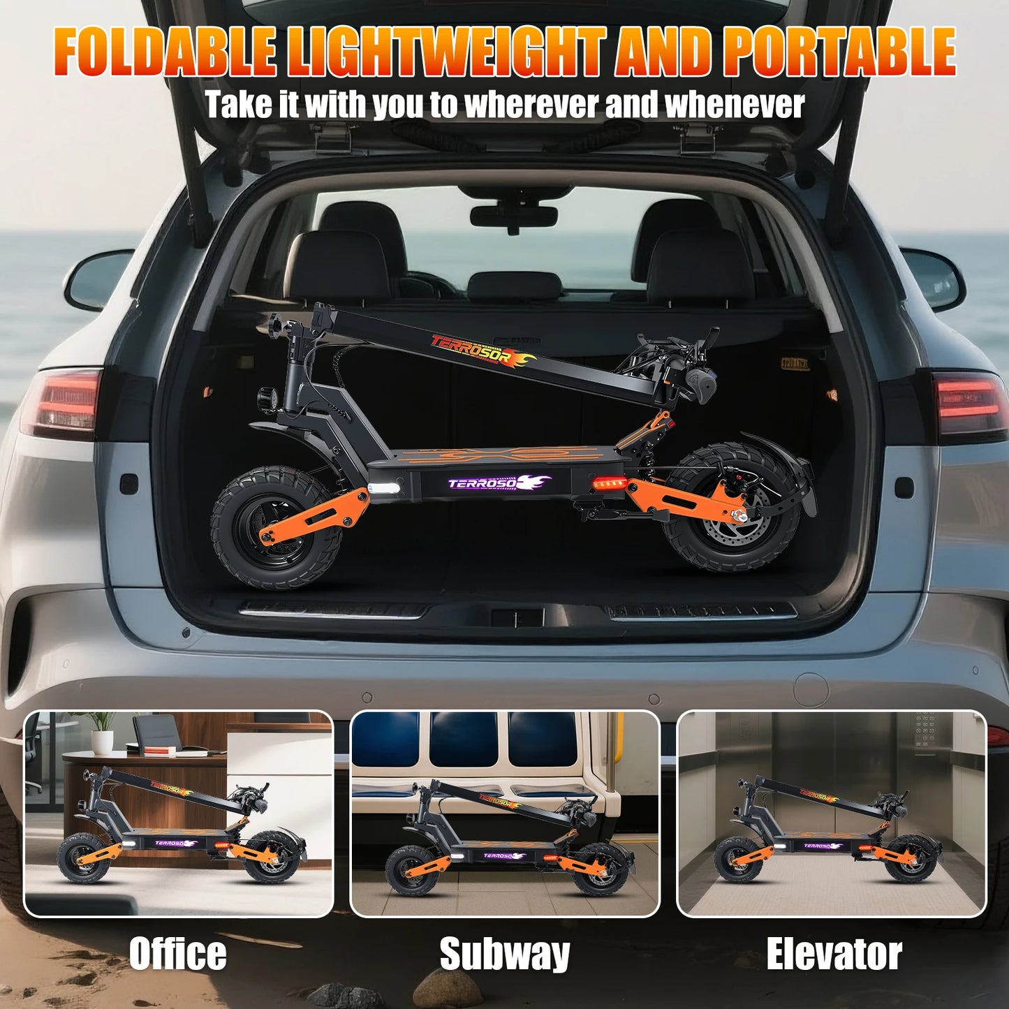 Folding Electric Scooter For Adults 40 MPH Range 30 Miles