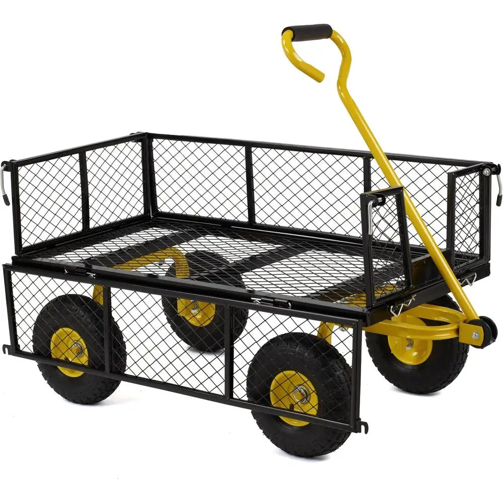 Heavy Duty 1000 Lbs Capacity Mesh Steel Garden Cart