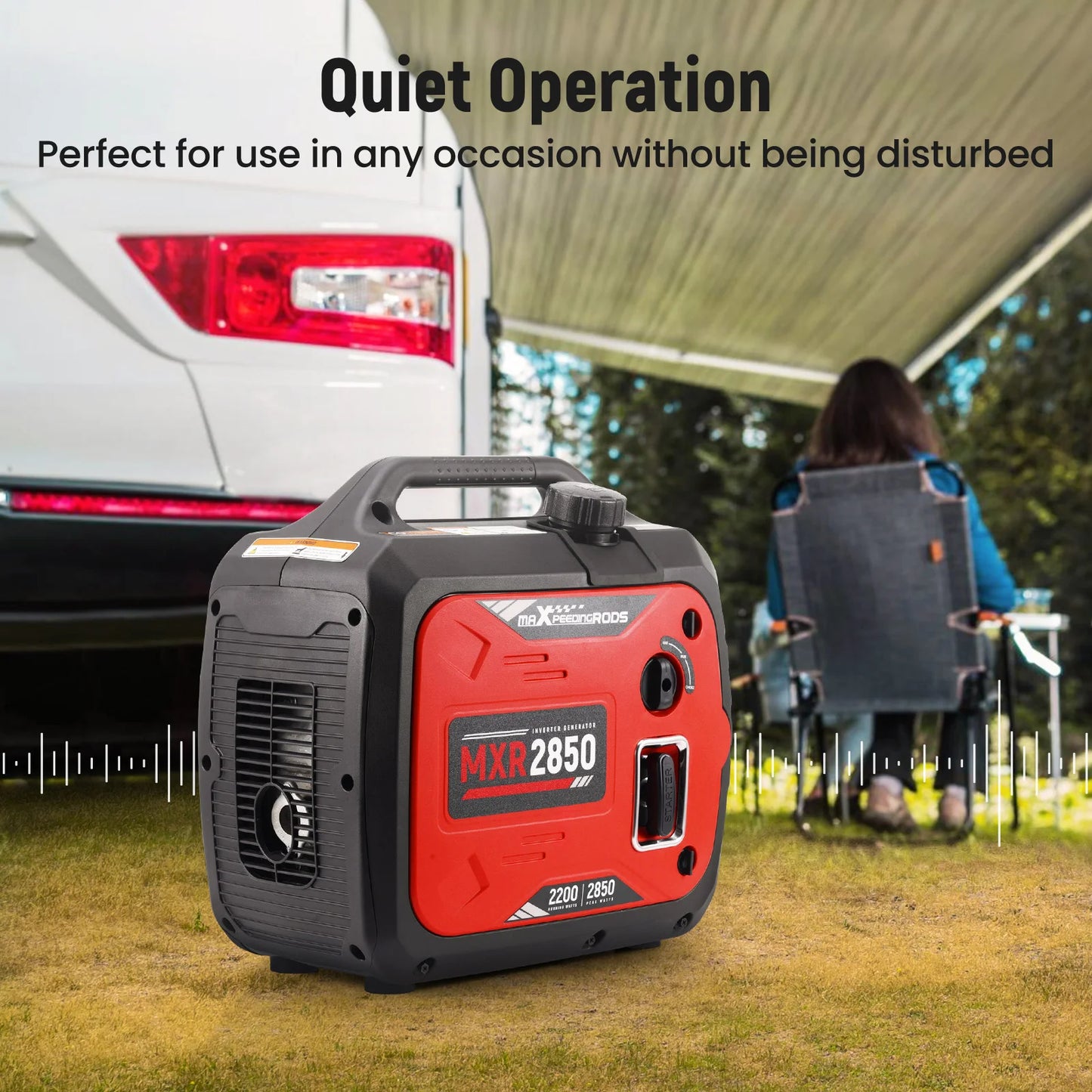 Maxpeedingrods 2850W Gas Powered Portable Inverter Generator 60 dB Quiet Camping