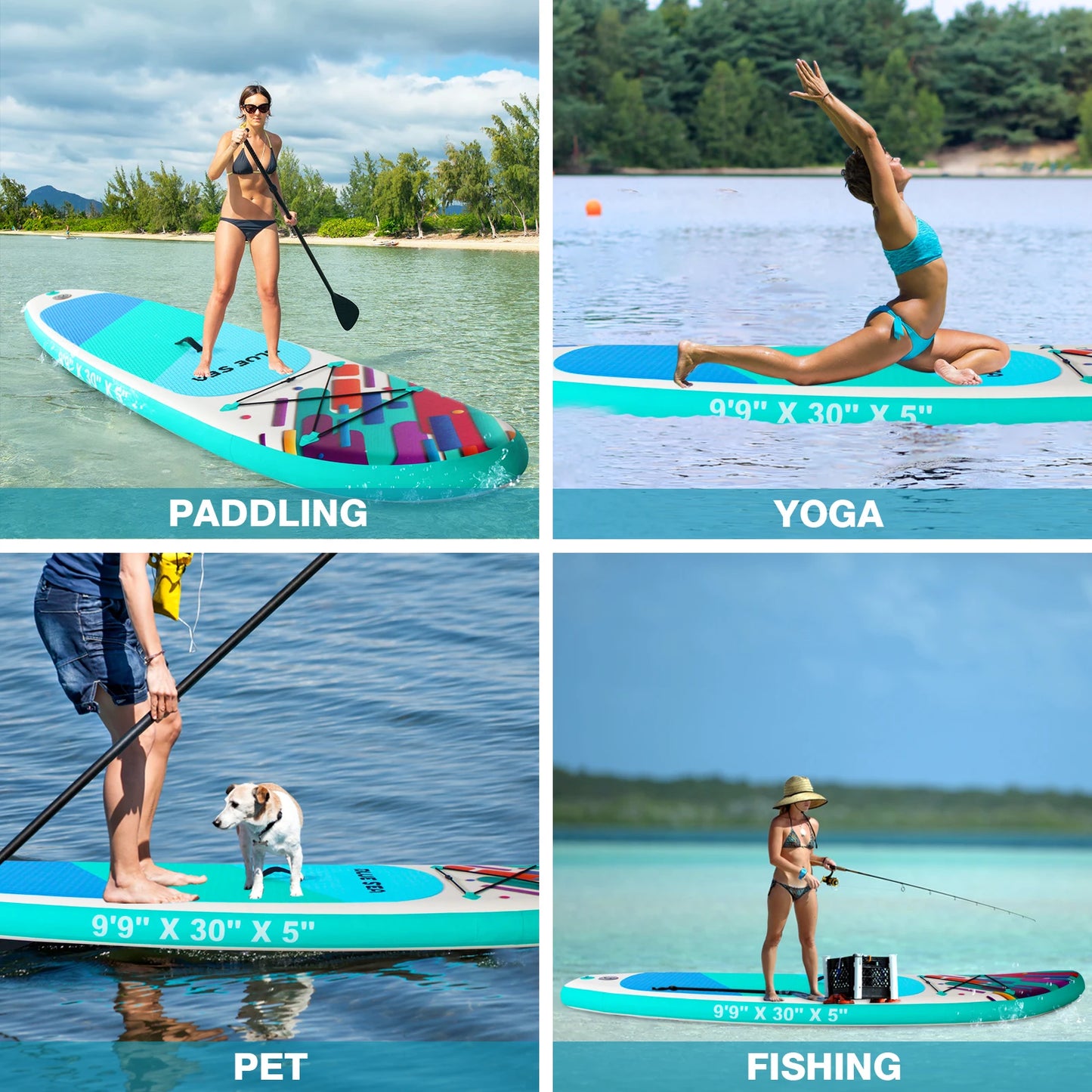 CADALENE Inflatable Stand Up Paddle Board with Anti-Slip EVA Deck