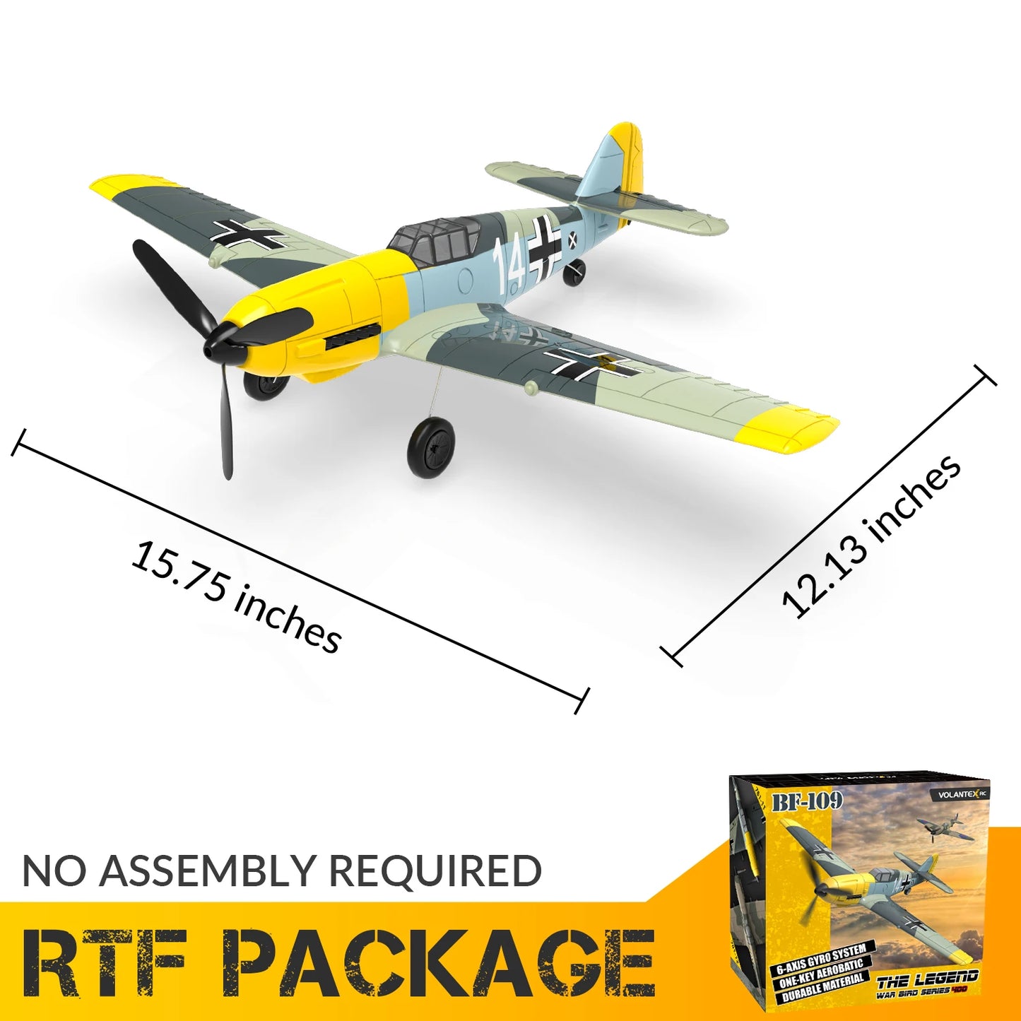 EXHOBBY BF109 RC Plane RTF 4 Channel Aileron Gyro Fly