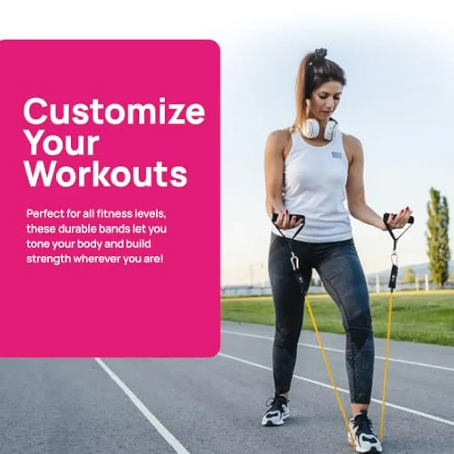 Resistance Band Set 150 Lbs Stackable For Full Body Workout