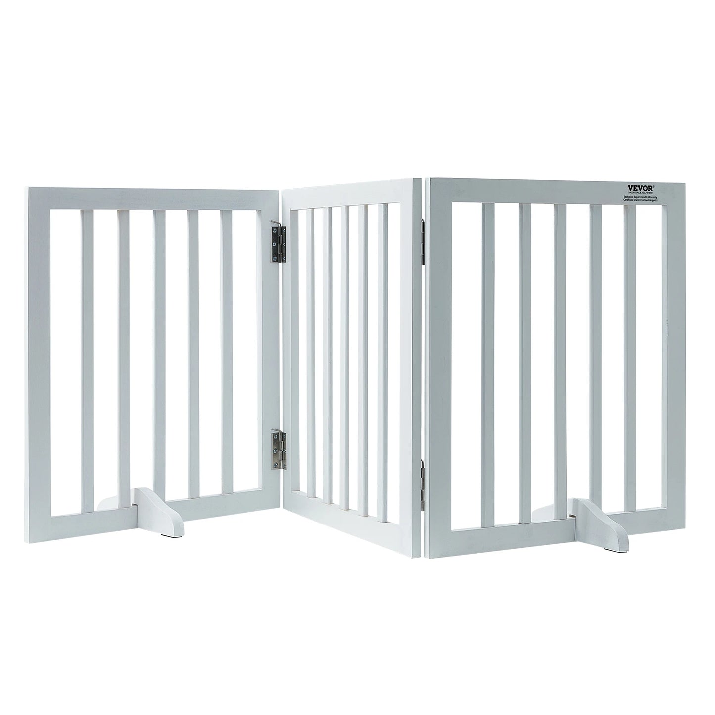 SucceBuy Free Standing Dog Gate Three-Panel Foldable Barrier