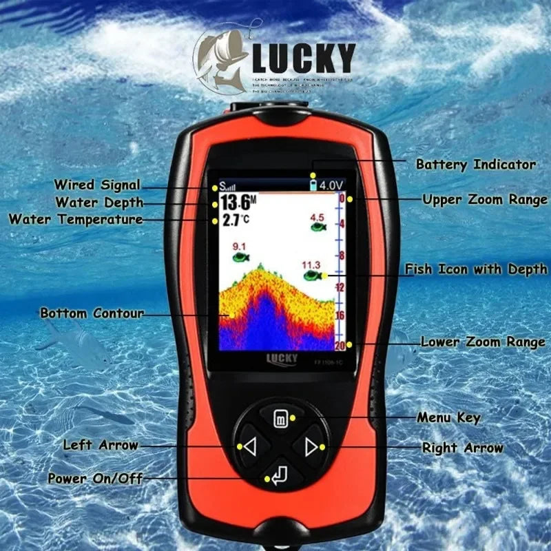 Portable Handheld Fish Finder Kayak Depth Finder Sonar Sensor
