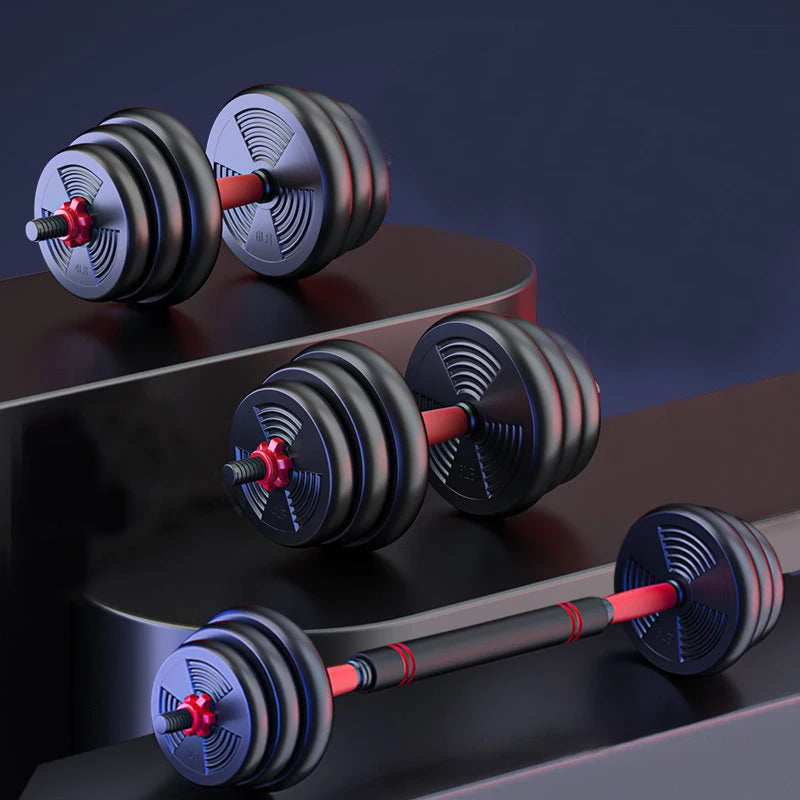 Adjustable Dumbbell To Barbell Set With Anti-Slip Grip