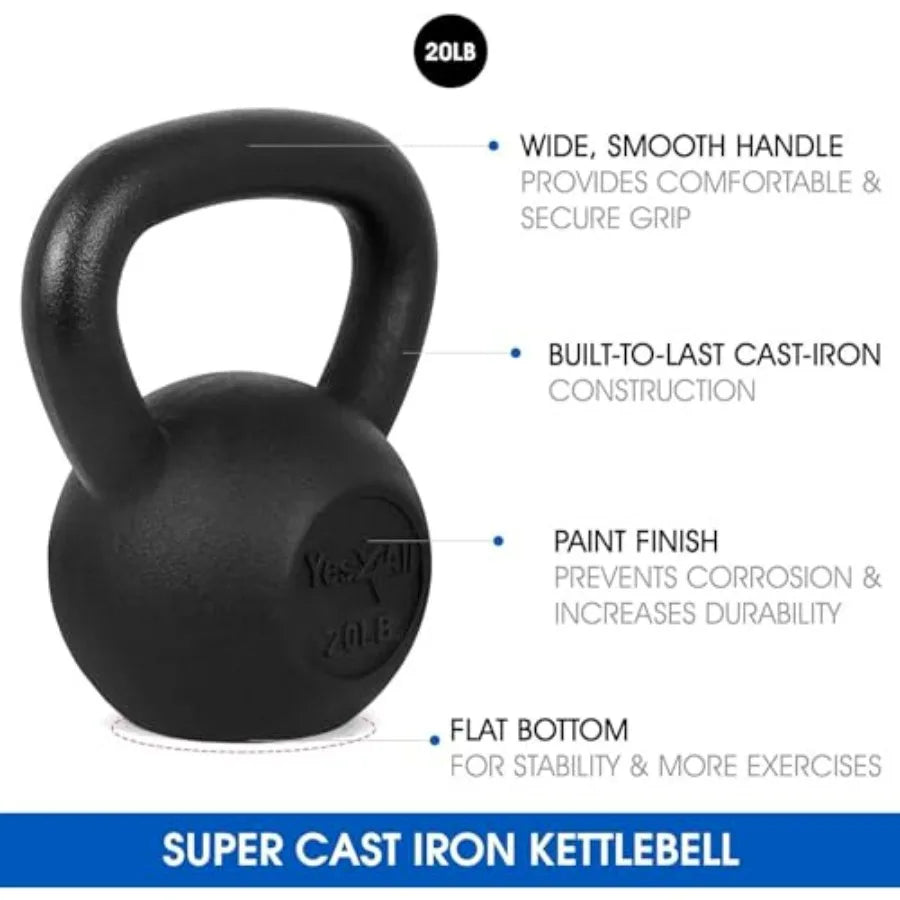 Cast Iron Kettlebell Pair For Full Body Strength Training