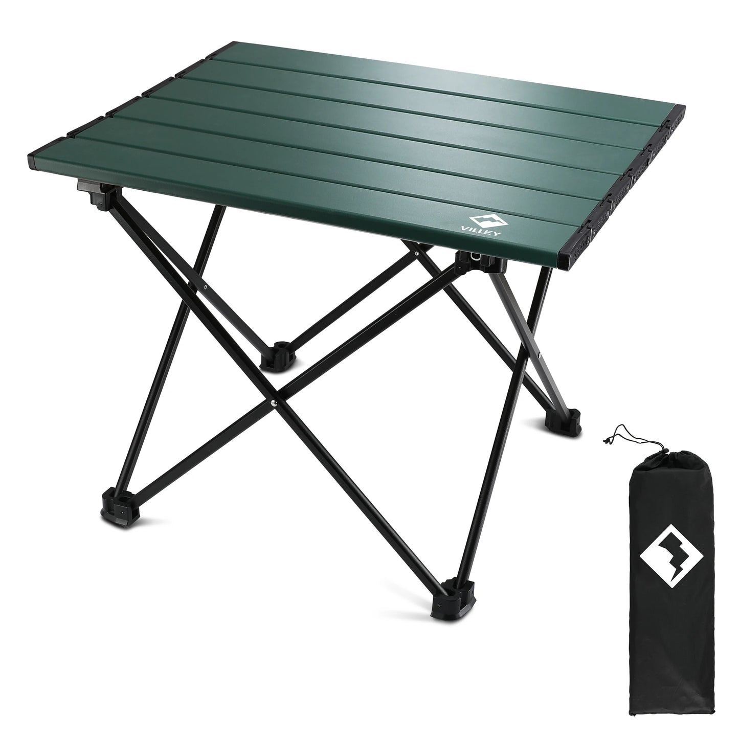 VILLEY Ultralight Aluminum Folding Camping Side Table With Carry Bag