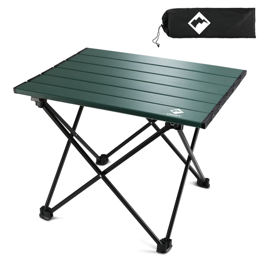 VILLEY Ultralight Aluminum Folding Camping Side Table With Carry Bag