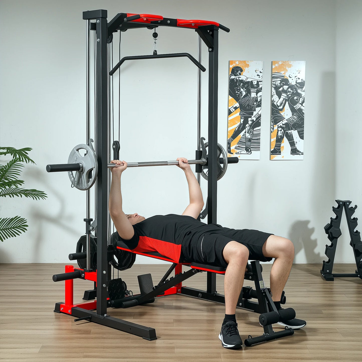 Hign-concerned Smith Machine Multi Function Power Cage Lat Pulldown