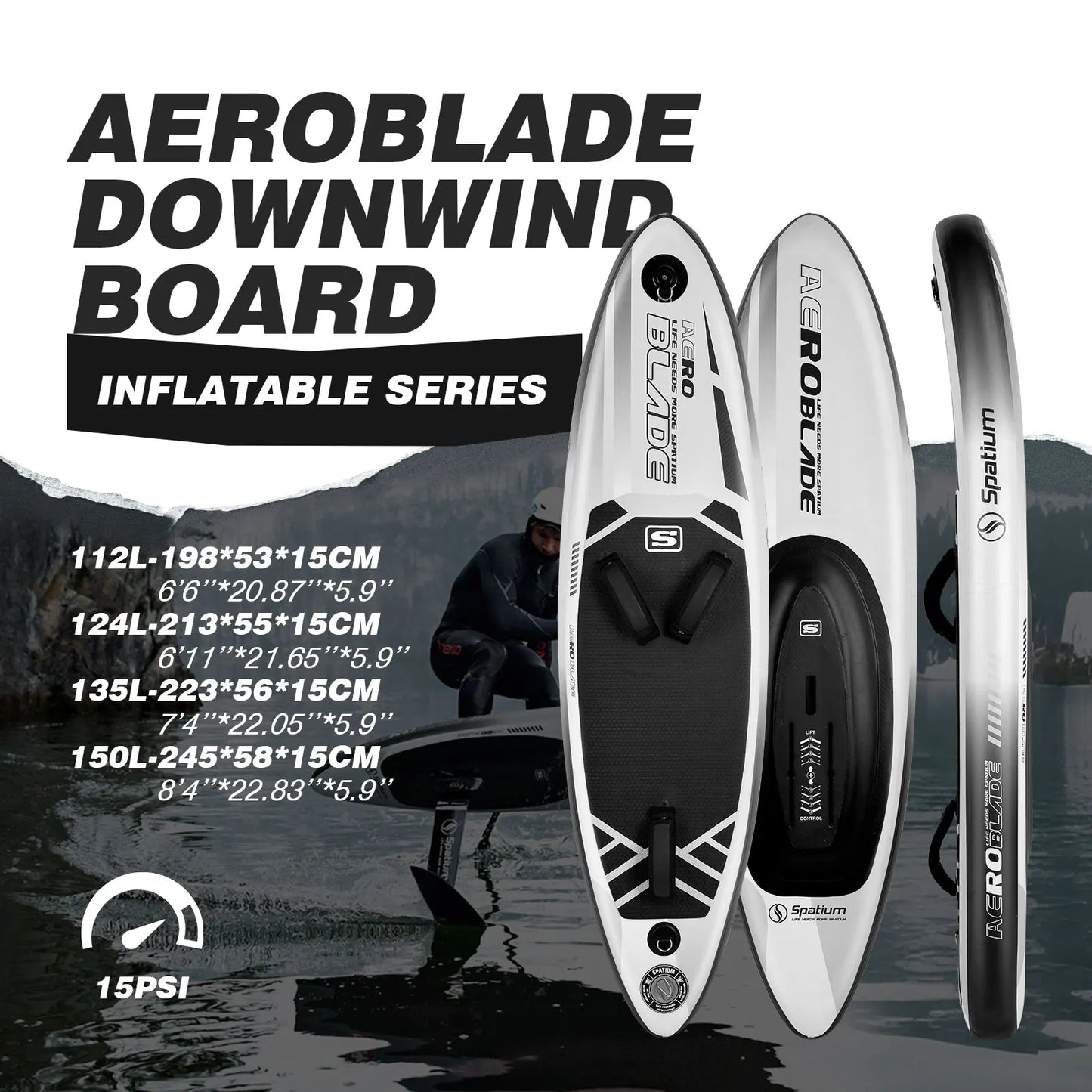 Spatium Inflatable Downwind Board Unpowered Versatile SUP