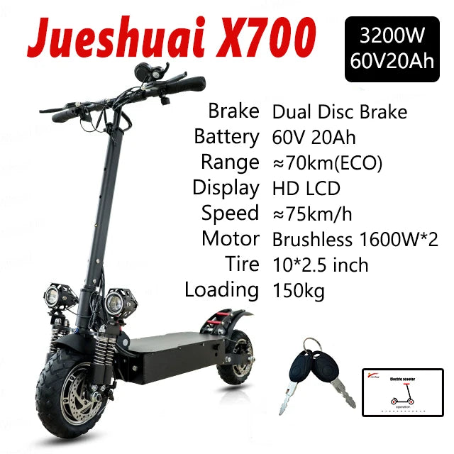 Jueshuai Outdoor Electric Scooter 48V-72V 1000W-6000W Off Road