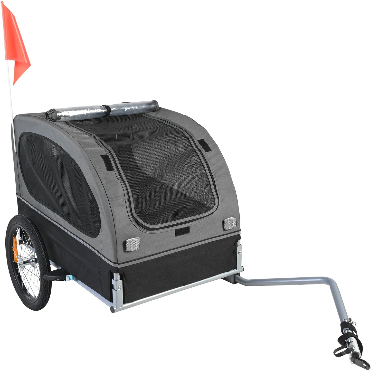 Dog Bike Trailer Carrier With Wheels Reflectors Collapsible