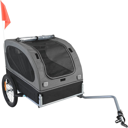 Dog Bike Trailer Carrier With Wheels Reflectors Collapsible