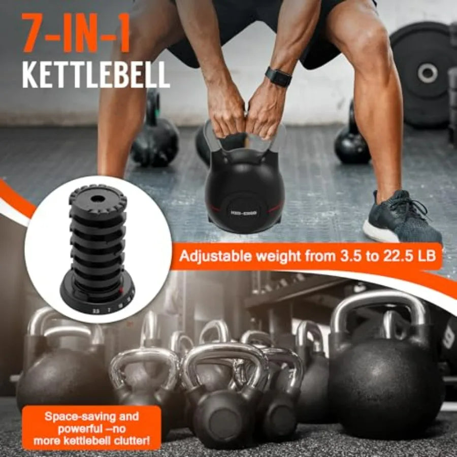 LISM Adjustable Kettlebell Weight Set With Quick Adjustments