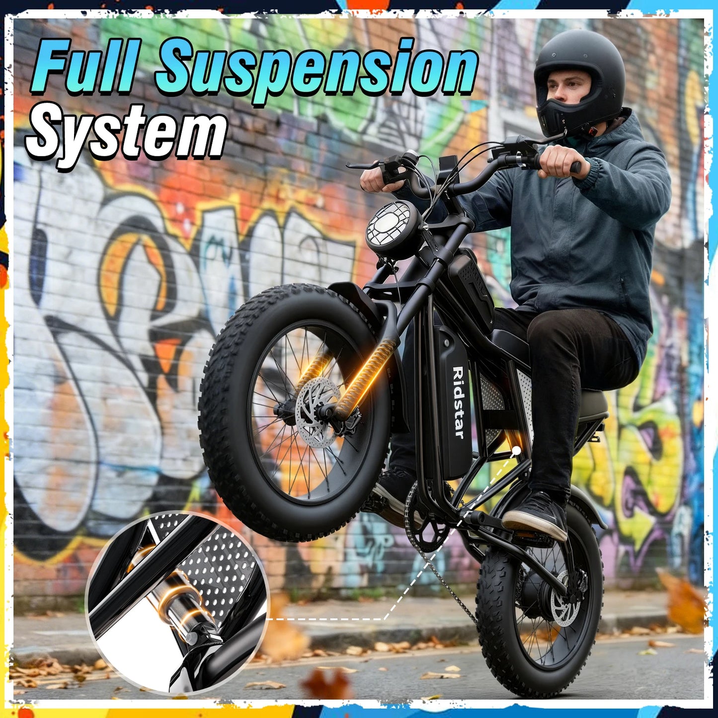 Ridstar Mini30 Electric Bike For Adults Fat Tire Mountain Bicycle