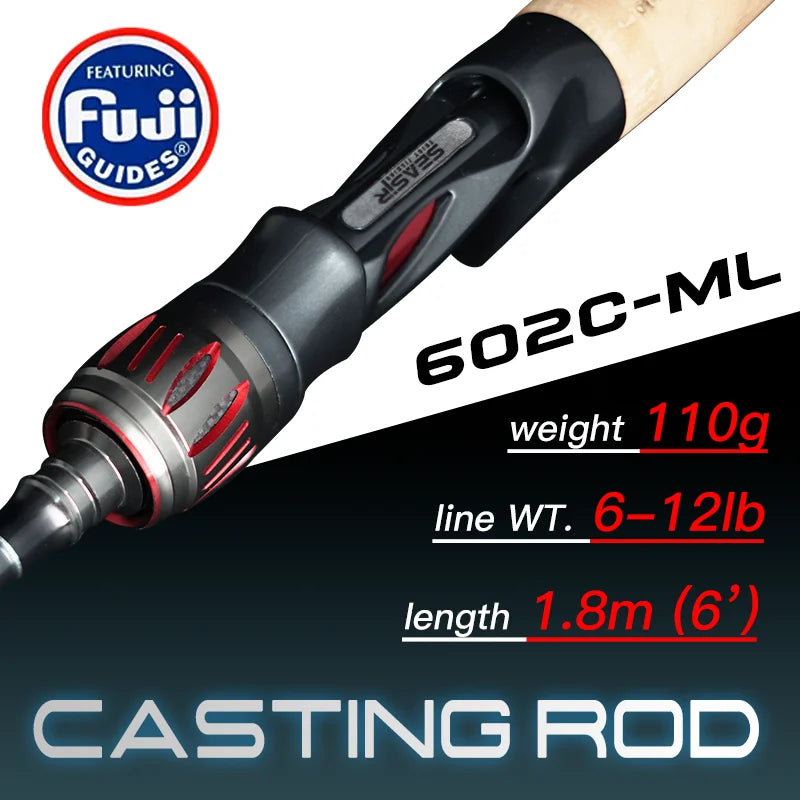 SeaSir Repeater Spinning Casting Rod Fuji-O Guide Rings Carbon Cork
