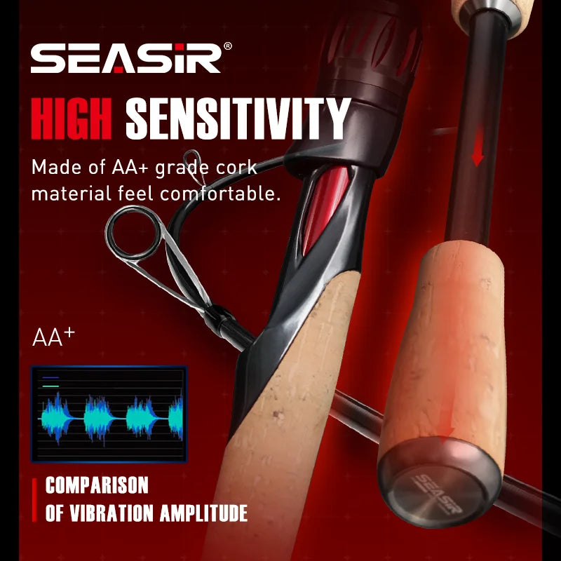 SeaSir Repeater Spinning Casting Rod Fuji-O Guide Rings Carbon Cork