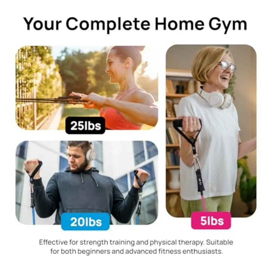 Resistance Band Set 150 Lbs Stackable For Full Body Workout