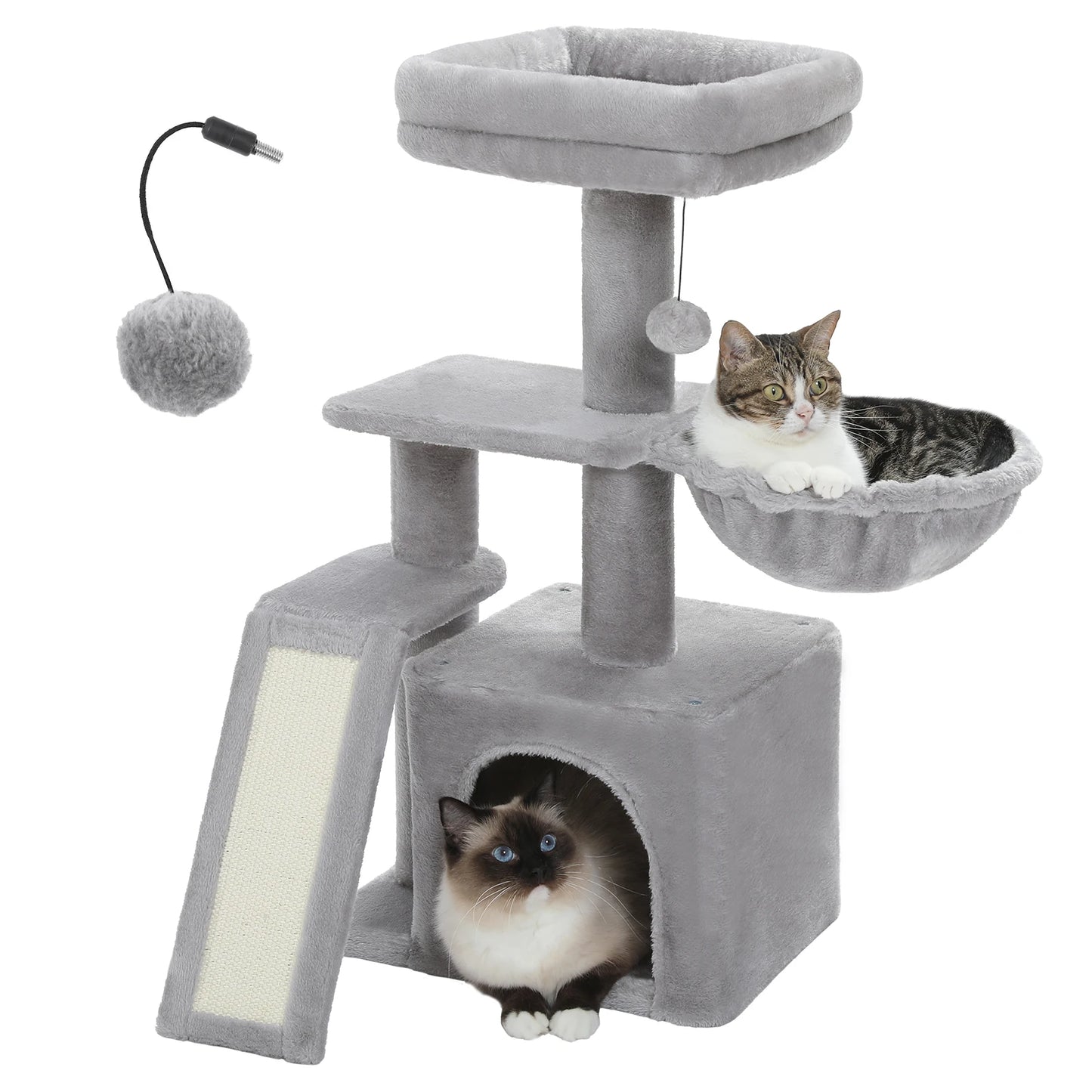 PEQULTICN Three Tier Cat Tree Tower With Sisal Scratching Post