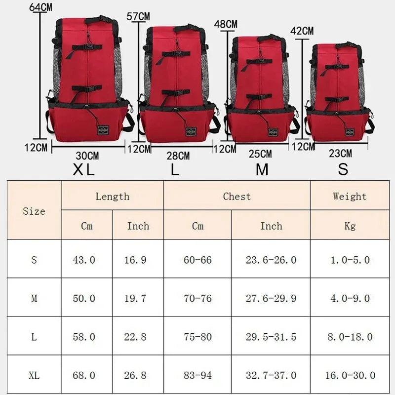 Nylon Dog Carrier Backpack Breathable Outdoor Travel Cycling