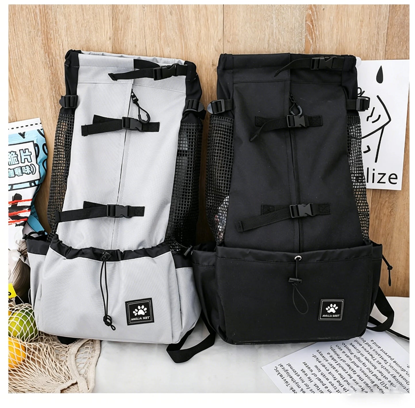 Nylon Dog Carrier Backpack Breathable Outdoor Travel Cycling