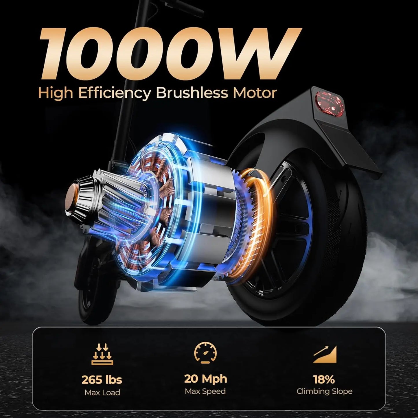 HeroPick Foldable E-Scooter Pro Max 1000W 40 Mile Range