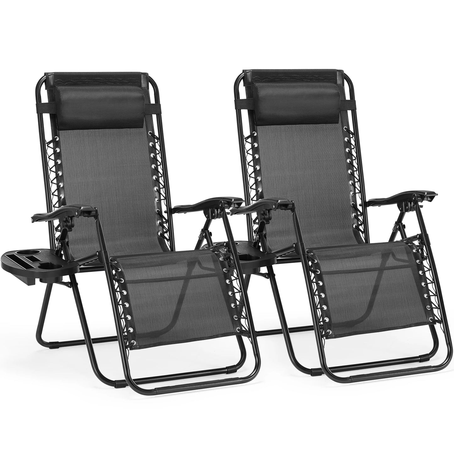 JHK Zero Gravity Recliners Set Of 2 With Cup Holders