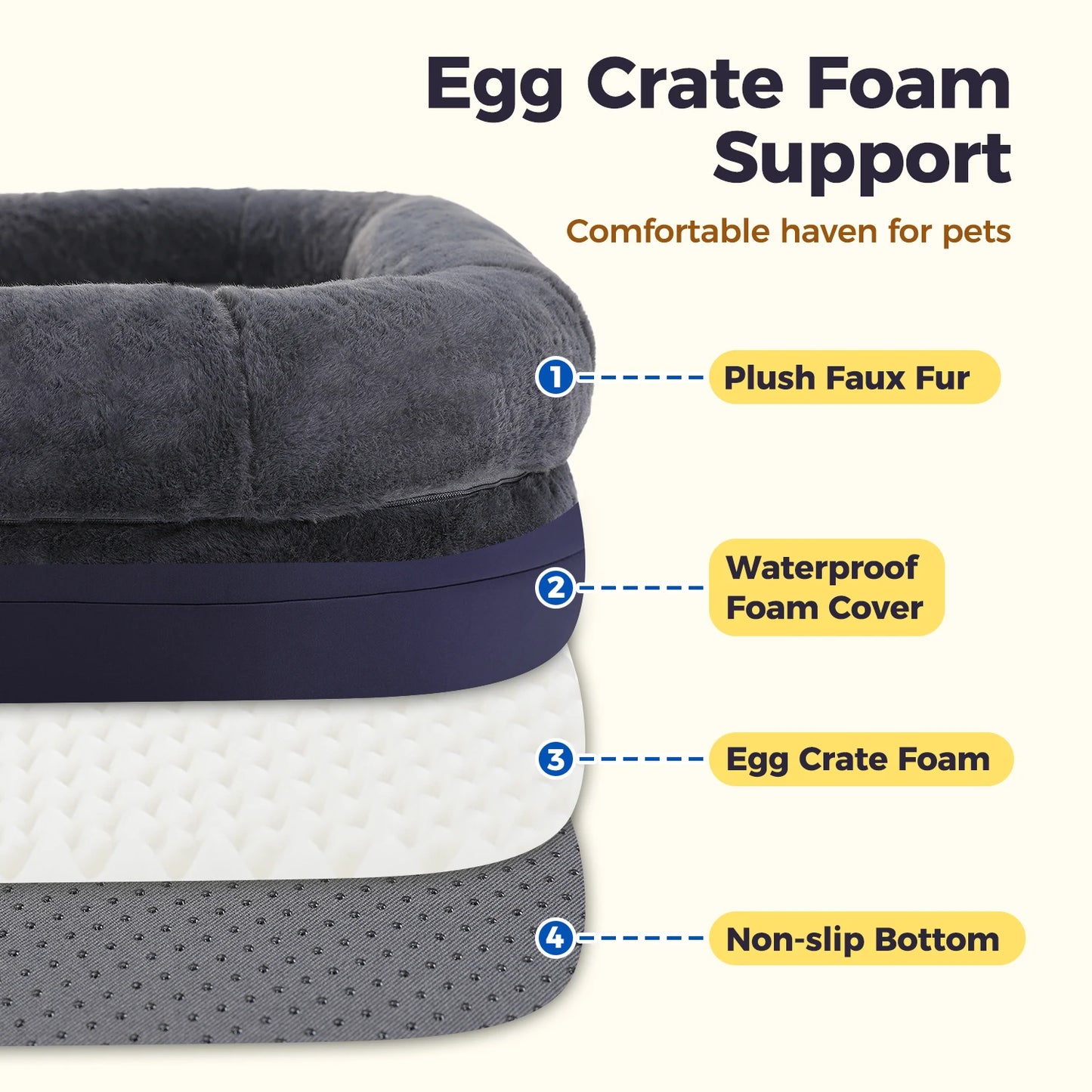 PAWZ Road Foldable Dog Bed With Washable Non Slip Bottom