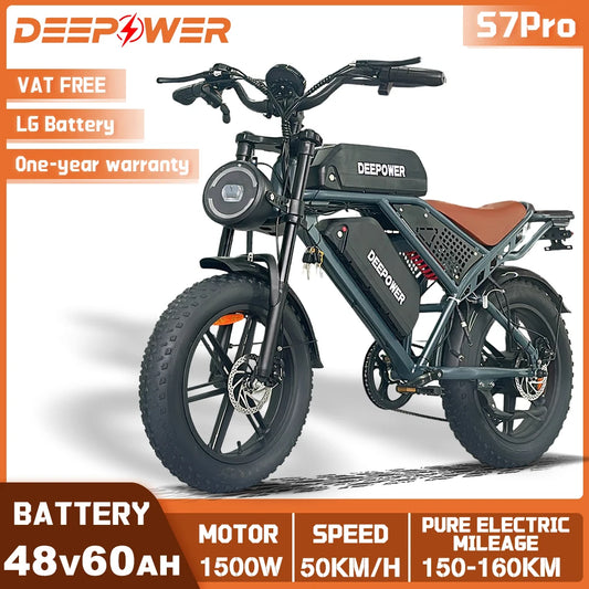 DEEPOWER S7Pro Off-Road Electric Bike 1500W Brushless Motor