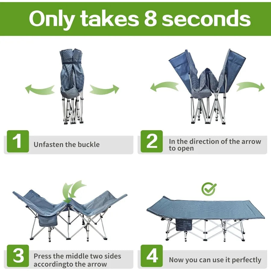 XMSJ Camping Cot With Mattress Portable Bed For Adults