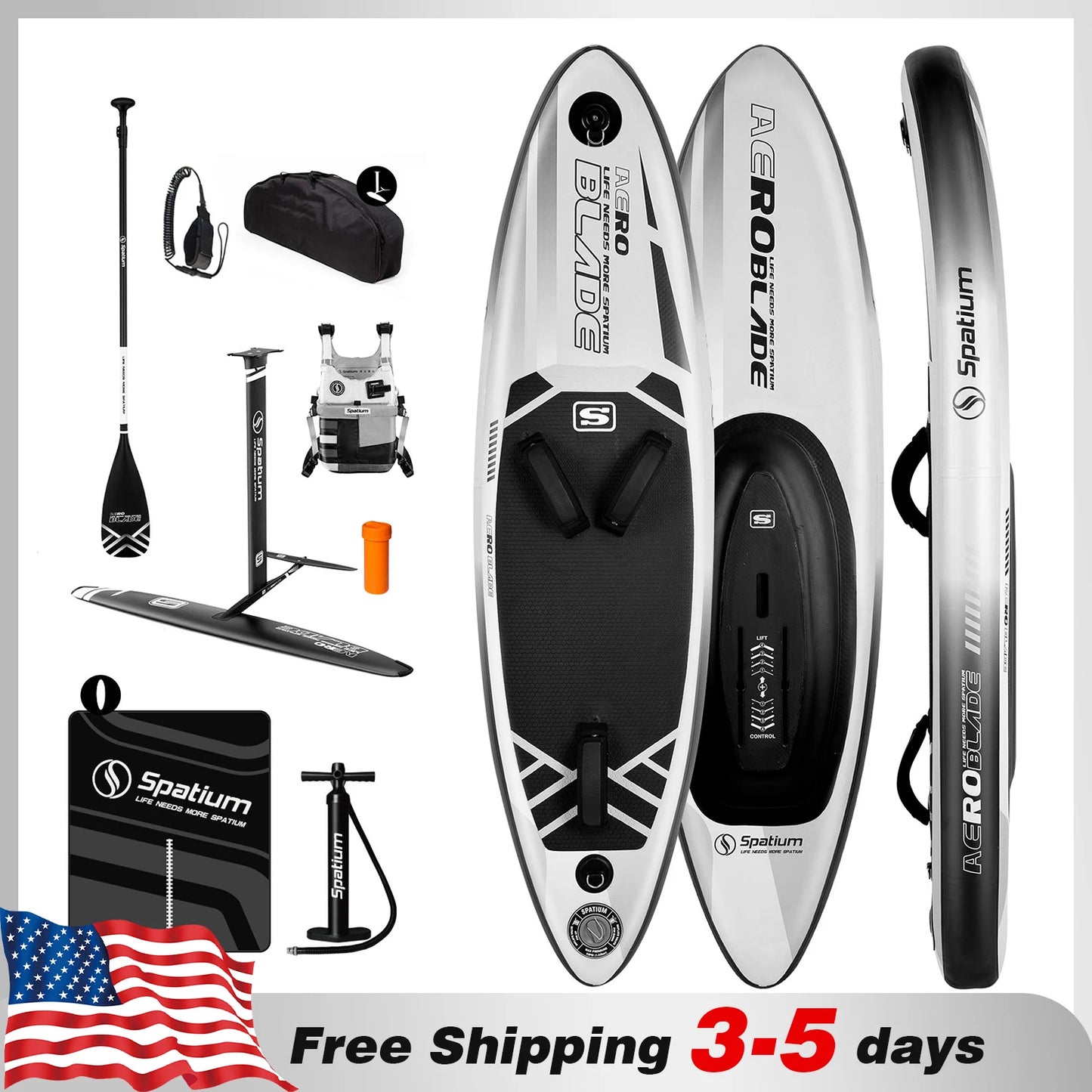 Spatium Inflatable Downwind Board Unpowered Versatile SUP