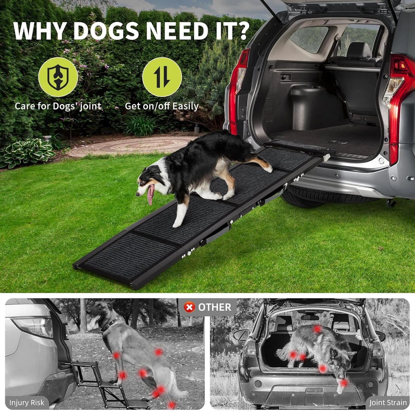 HiMISSDog Upgraded Car Ramp With Non Slip Surface Large Dogs