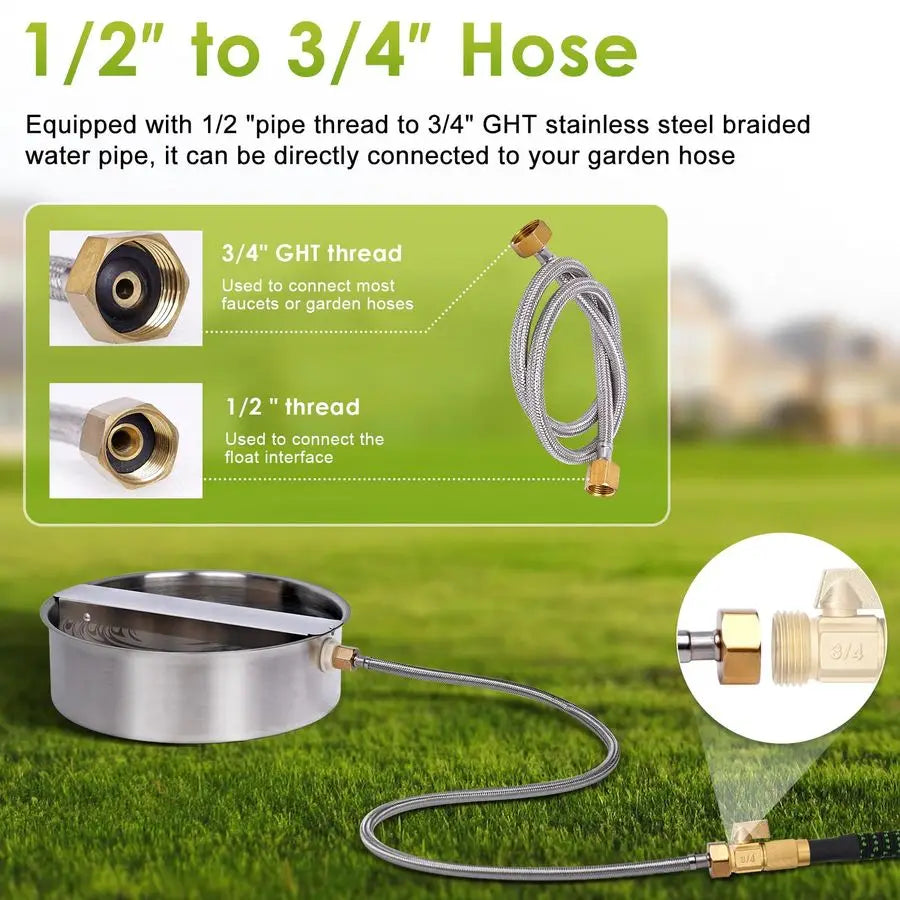 Dog Water Fountain Dispenser Large Breed Outdoor Auto Valve