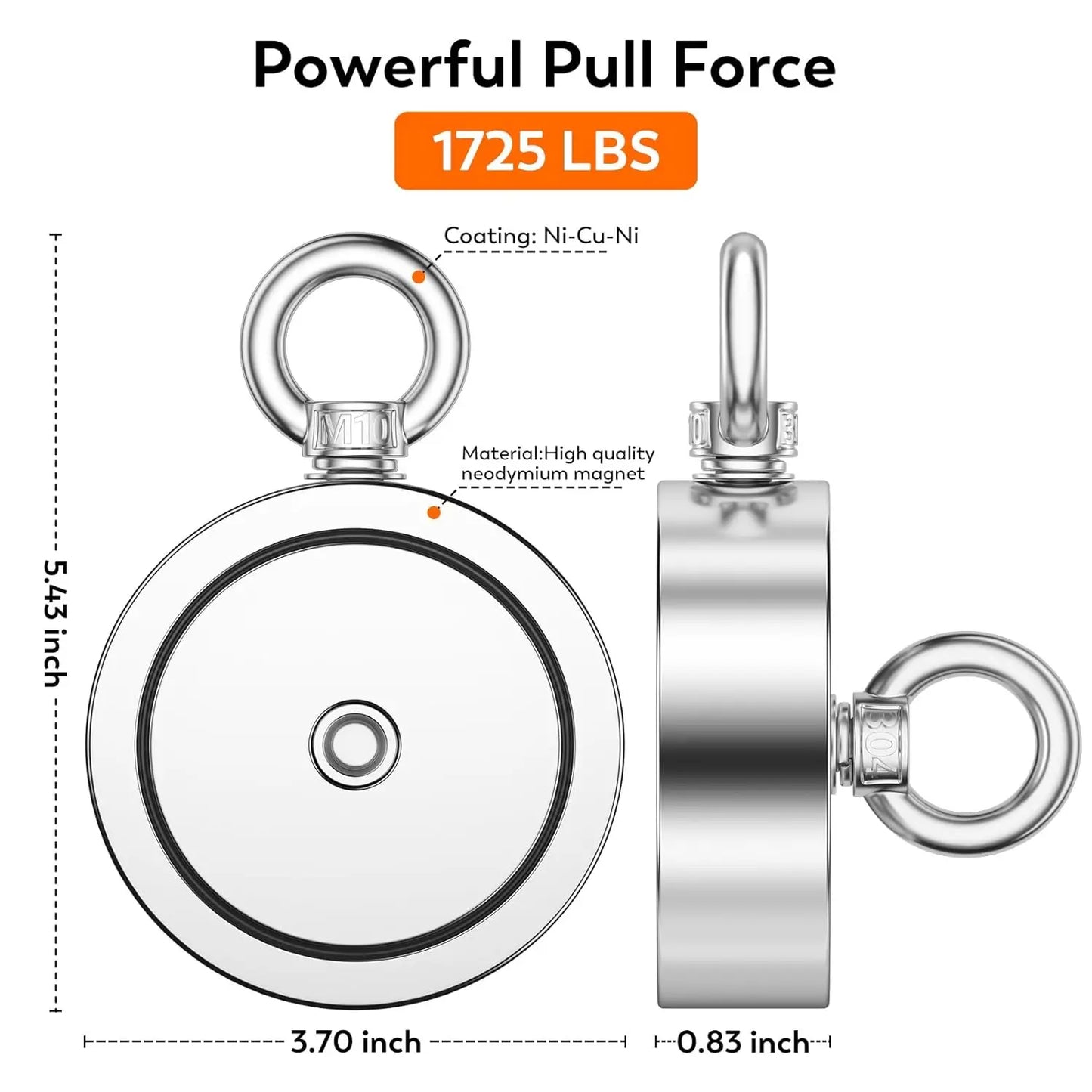 Powerful Magnet Fishing Kit With 1725 Lbs Pulling Force