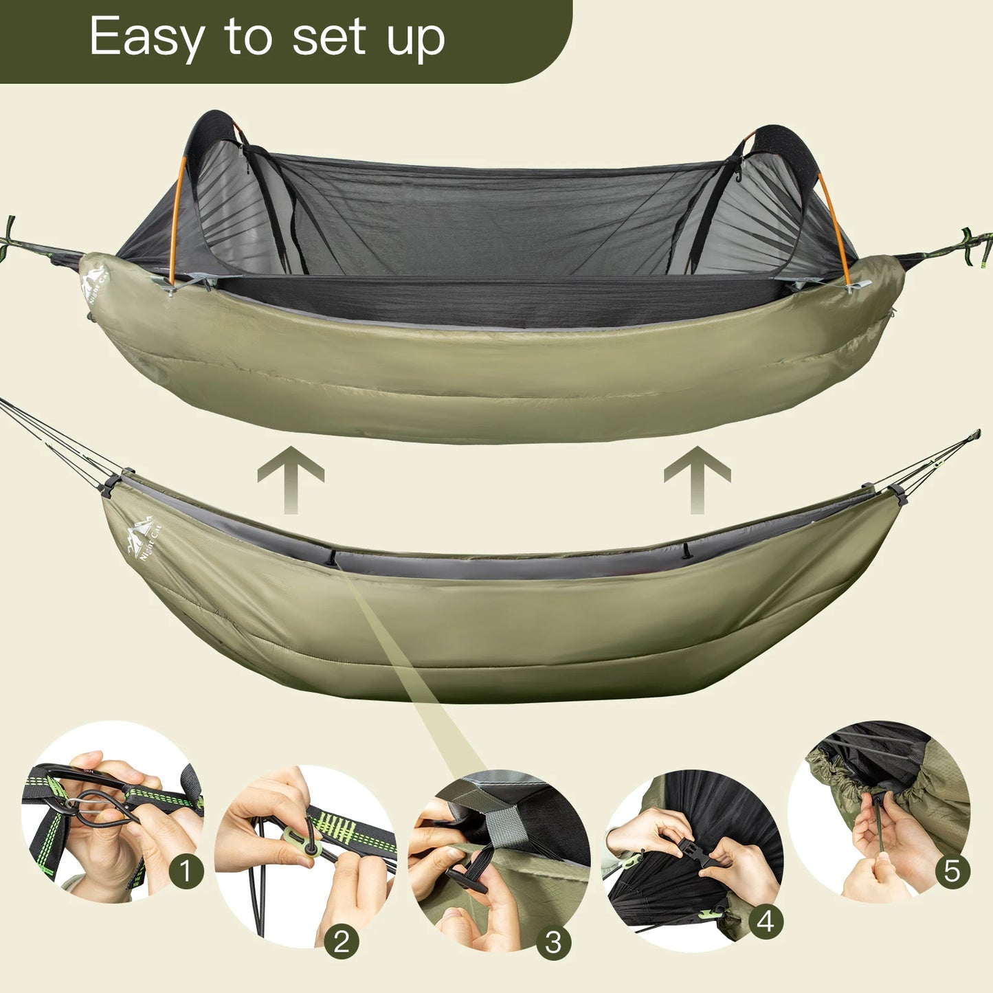 Night Cat All Season Insulated Hammock Underquilt Sleeping Bag