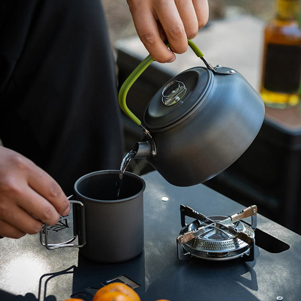 APWIKOGER Camping Cookware Set Outdoor Pot Pan Kettle Kit