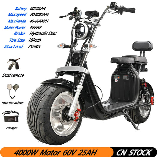 eHoodax EBX10 Citycoco Electric Scooter 4000W Max Speed KMH