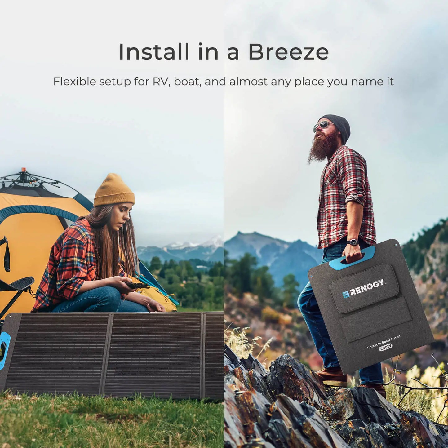 Renogy 200W Portable Solar Panel IP65 Waterproof Foldable Charger